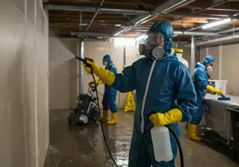 Basement Sanitization and Antimicrobial Treatment process in Bunker Hill, IL