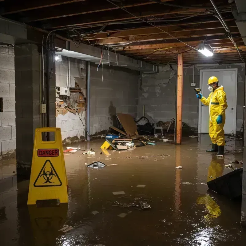 Flooded Basement Electrical Hazard in Bunker Hill, IL Property